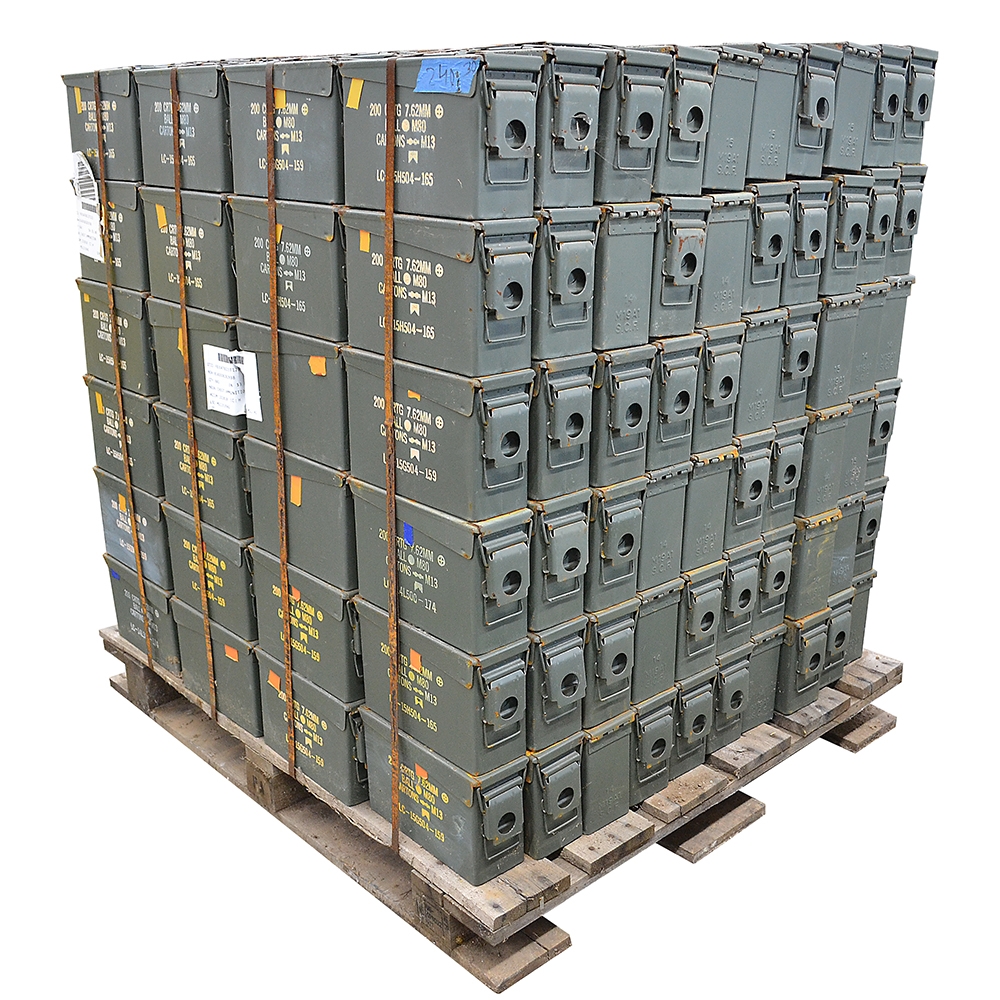 30 Cal 7.62 mm Ammo Box Pallet of 240 pieces at 5.00/Each New
