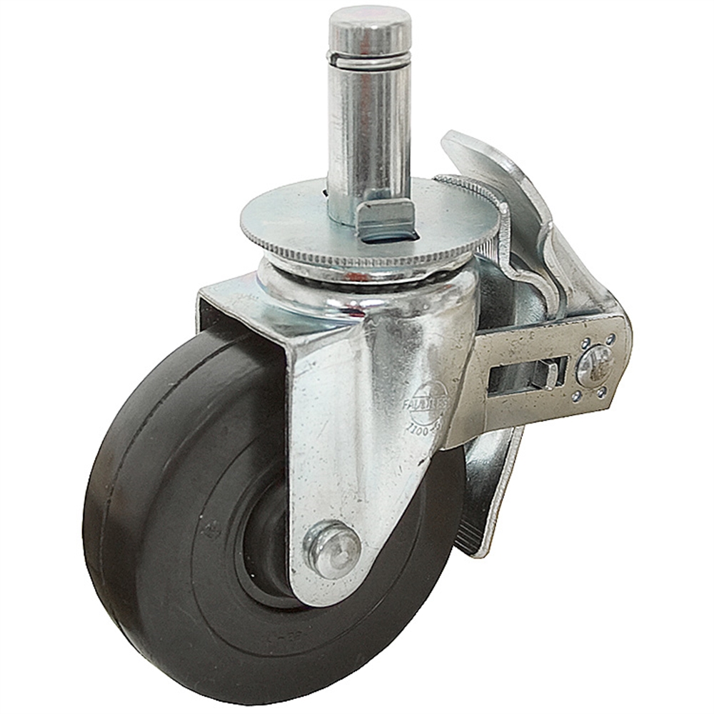 5"x11/2" Swivel Stem Caster w/Swivel & Wheel Lock Grip Ring Casters