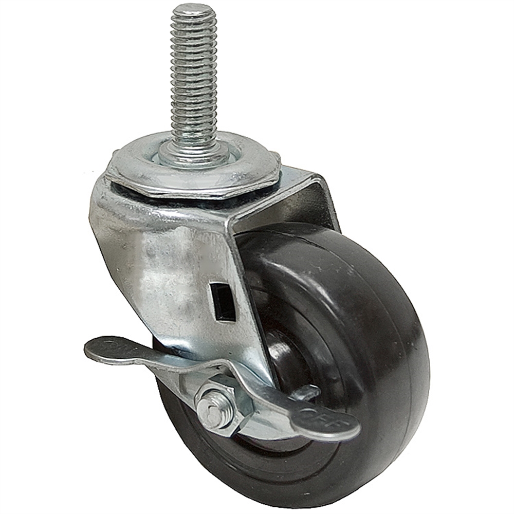3x11/4 Threaded Stem Caster w/Brake Threaded Stem Casters Casters