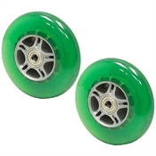4x1 100mm Green Pair Scooter Wheels