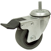 3 x 1-1/4 Stem Swivel Caster w/Brake & Swivel Lock