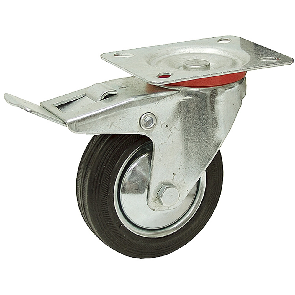 4 x 11/4 Swivel Caster w/Brake & Swivel Lock Plate Casters Casters