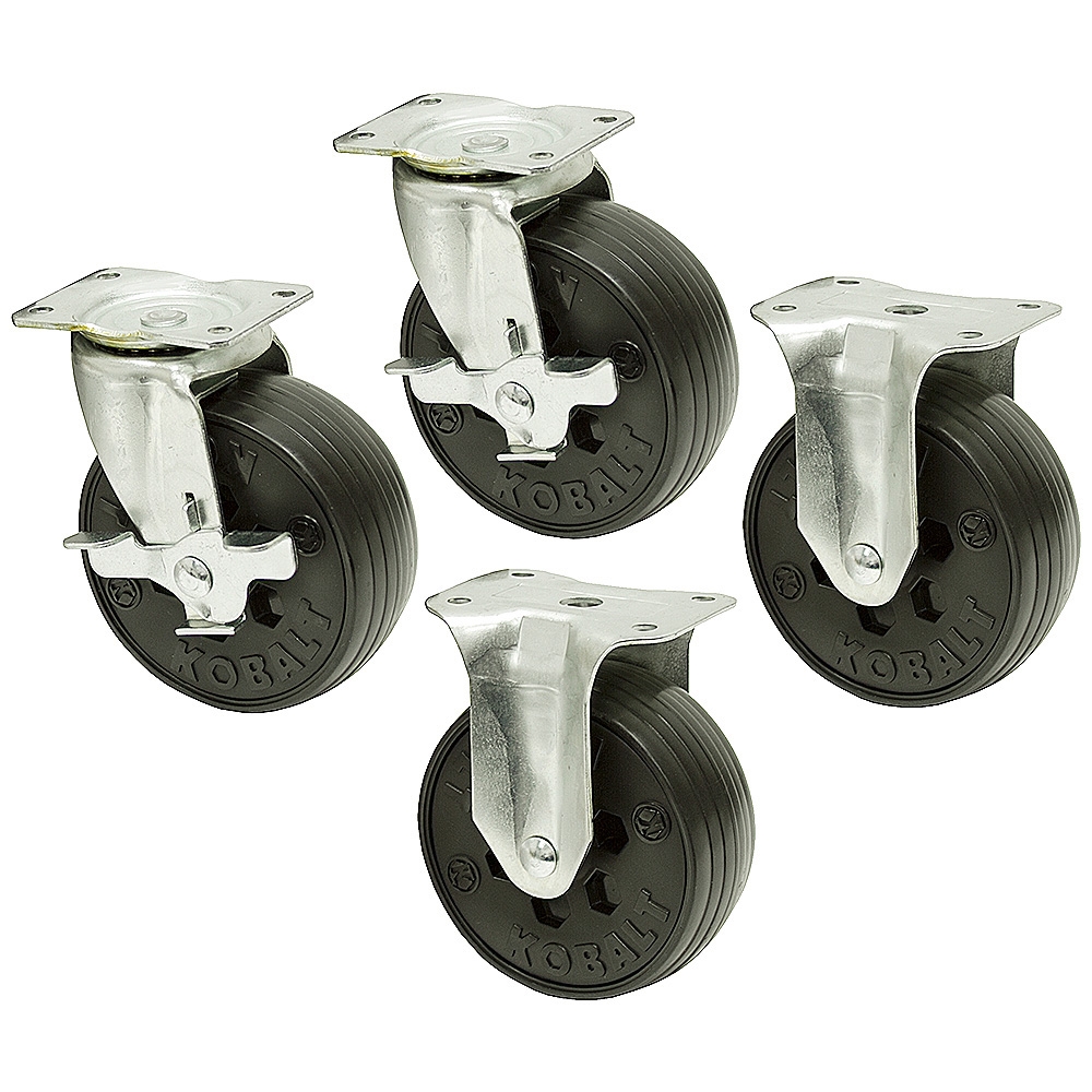 5x2 Kobalt Toolbox Plate Caster Set 1120 lbs Plate Casters Casters