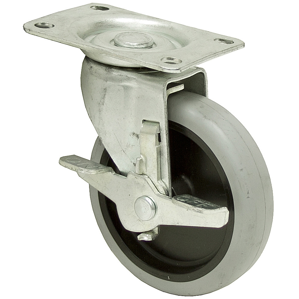 4x15/16 Faultless Swivel Plate Caster w/Brake Plate Casters Casters