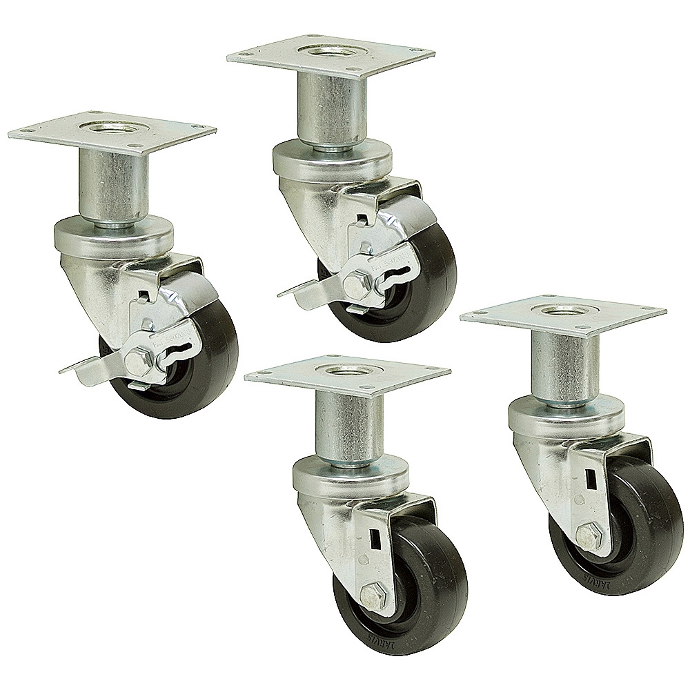 3x1 Jarvis Swivel Caster Set 2 Plain 2 w/Brake Adjustable Height