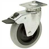 3-15/16 x 15/16 Rhombus Swivel Plate Caster w/Brake & Swivel Lock