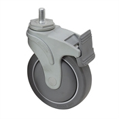 5" x 1-1/4" Medcaster Swivel Threaded Stem Caster w/ Directional Brake NG05QDP125DLTS02