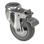 4" x 1" Medcaster Swivel Bolt Hole Caster w/ Total Brake