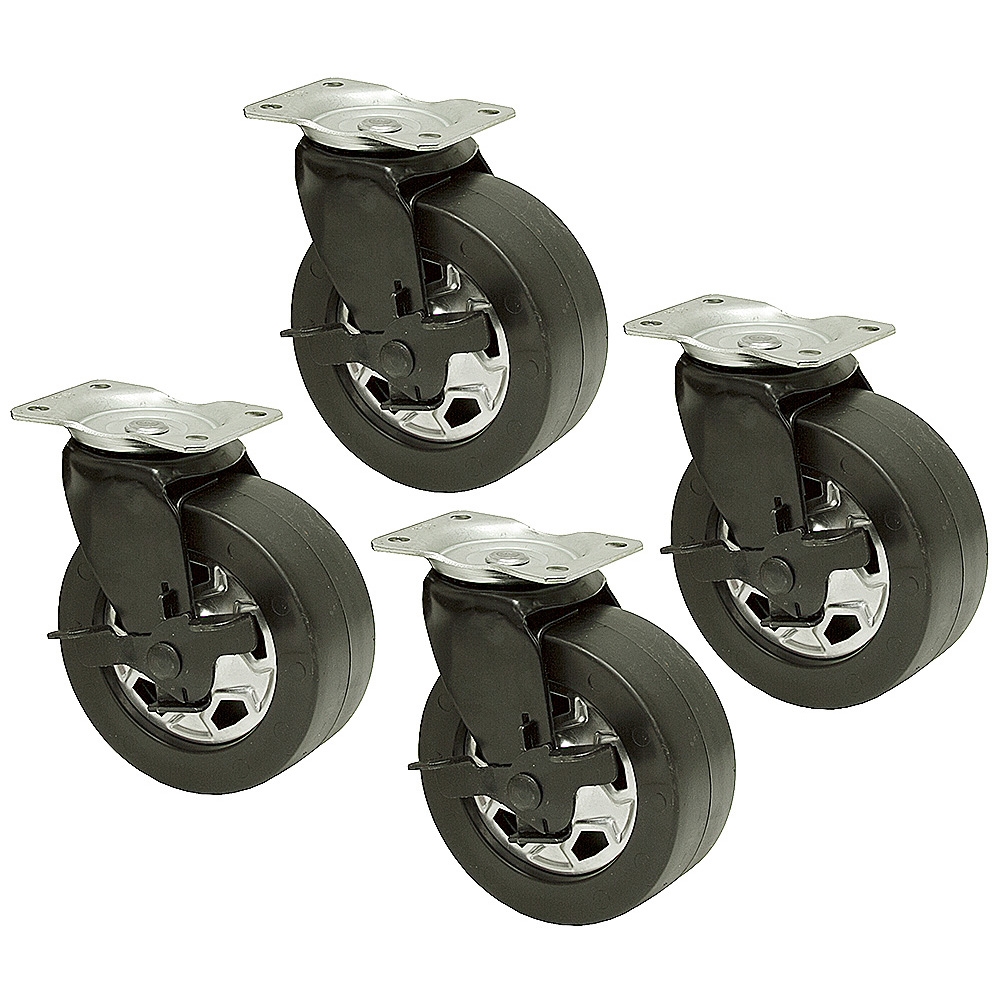 5x2 Waterloo Toolbox Swivel Plate Caster Set w/Brake 1120 lbs Plate