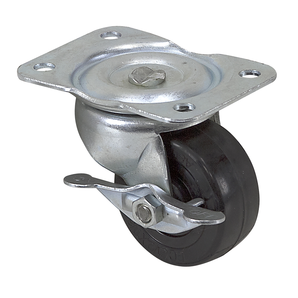 21/2" x 11/8" Faultless Swivel Plate Caster w/ Wheel Brake 25160NR