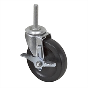 4" x 15/16" Faultless Swivel Threaded Stem Caster w/ Wheel Brake 30778