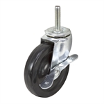 4" x 7/8" SWIVEL THREADED STEM CASTER W/BRAKE