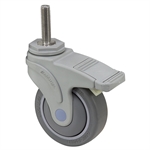 4" x 1-1/4" Threaded Stem Caster w/Brake