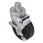 4x1-1/4 Swivel Threaded Stem Caster w/Brake