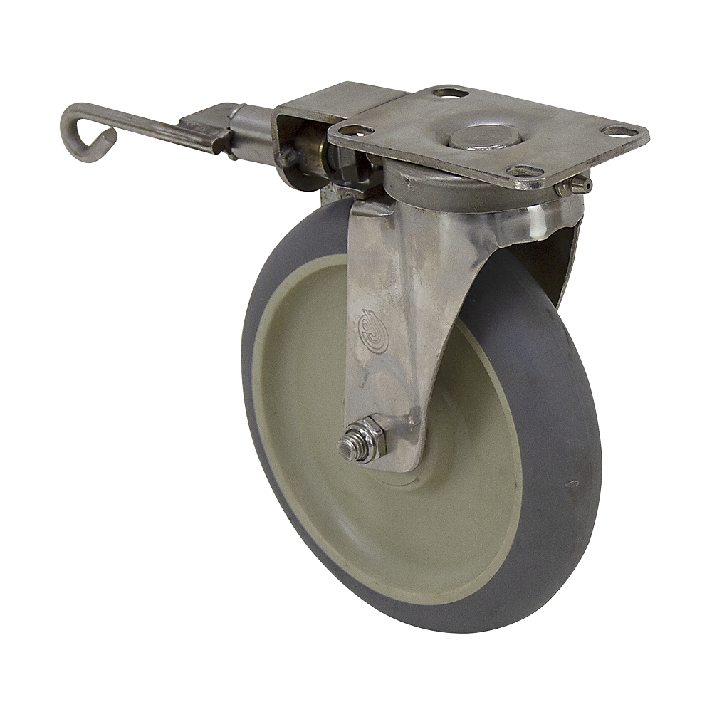 6" x 11/4" JARVIS Stainless Steel Swivel Plate Caster with Swivel Lock
