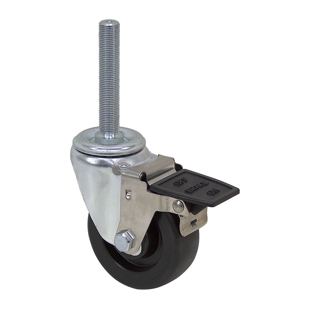 31/2" x 11/4" JARVIS Rigid Threaded Stem Caster with Brake