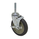 5" x 1" JARVIS Swivel Threaded Stem Caster with Brake  5-27-211GBRKNOAPP