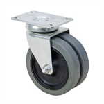 4" x 15/16" Dual Wheel Swivel Plate Caster Jarvis 4-DW25-201G-4