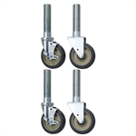 5" x 1-1/4" Swivel Threaded Stem Caster Set of Two Swivel and Two Rigid Jarvis 70016