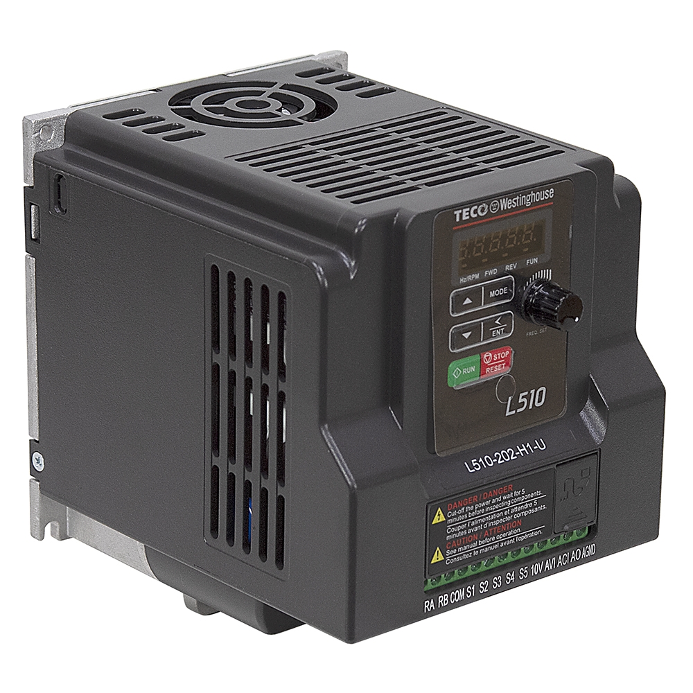 2 HP TECO VFD Motor Controller 230 Volt AC 1Phase Input 3 Phase Output