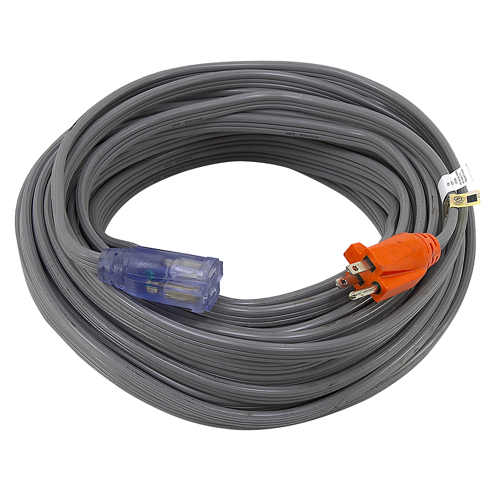 75 Ft 14/3 Gray Extension Cord Extension Cords Power Cords & Line