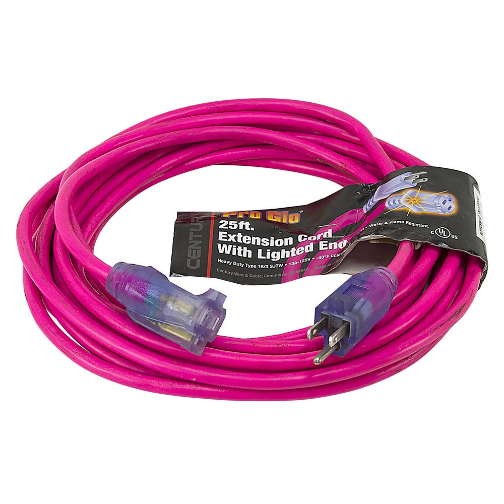 25 Ft 16/3 Pink Extension Cord Extension Cords Power Cords & Line