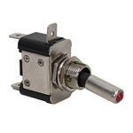 SPST Lighted Tip Toggle Switch Red LED 66-2050