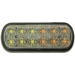 5" 12 LED 6 Amber & 6 Clear Strobe Light Buyers Products 8891602
