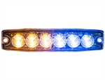12-24 Volt DC Amber/Blue Ultra Thin 5" LED Strobe Light Buyer Products 8892208