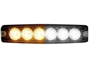 12-24 Volt DC Amber/Clear Ultra Thin 5" LED Strobe Light Buyer Products 8892202