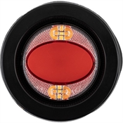 2-1/2" 16 LED Red/Amber Round Recessed Combination Marker/Strobe Light Buyers Products 5622501