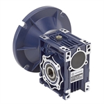 Aluminum Right Angle Worm Gear Reducer, 40 mm C.D., 60/1, 56C Input Flange, Hollow Bore Output Worldwide CALM40-60/1-56C