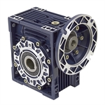 Aluminum Right Angle Worm Gear Reducer, 75 mm C.D., 7.5/1, 56C Input Flange, Hollow Bore Output Worldwide CALM75-7.5/1-56C