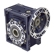 Aluminum Right Angle Worm Gear Reducer, 75 mm C.D., 7.5/1, 56C Input Flange, Hollow Bore Output Worldwide CALM75-7.5/1-56C