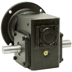 40:1 Right Angle Cast Iron Worm Gear Reducer 0.79 HP 56C Dual Output Worldwide HDRF-175-40-DE-56C