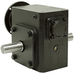 50:1 Right Angle Cast Iron Worm Gear Reducer 2.49 HP 145TC Dual Output Worldwide HDRF-325-50-DE-145TC