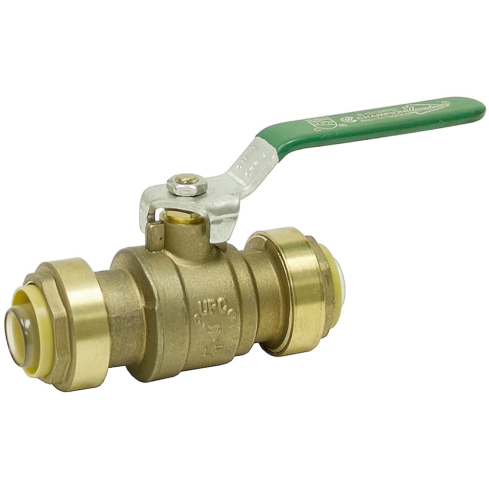1/2" PushFit 200 PSI Brass Ball Valve Manual Valves Water Valves Water Pumps www