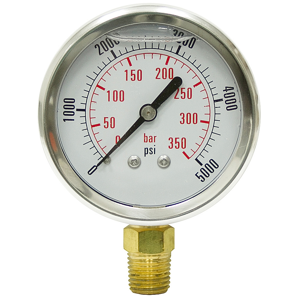 5000 PSI 2.5" LF LM Gauge Dynamic CF1P350A Pressure & Vacuum Gauges