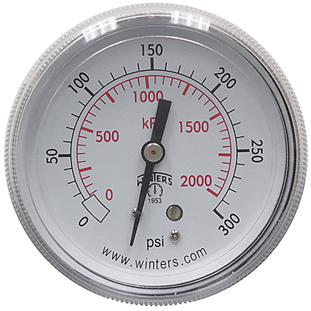 300 PSI 2.5 CB Dry Gauge Winters 901442SS Pressure & Vacuum Gauges
