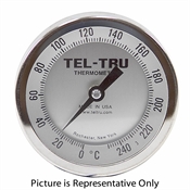 0 - 240 Degree C 3-3/16" Face 12" Stem Teltru AA375R Series 41101279 Thermometer