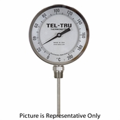 -40 - 160 Degree F 5" Face 12" Stem Teltru BC550R Series 40101253 Thermometer