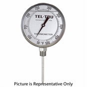 50 - 400 Degree F, 0 - 200 Degree C 5" Face 6" Stem Teltru BC550R Series 40130608 Thermometer