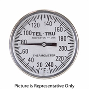 -50 - 50 Degree C 2" Face 4" Stem Teltru LN250 Series 31180473 Thermometer