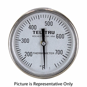 150 - 750 Degree F 1-3/4" Face 8" Stem Teltru GT100R Series 16100865 Thermometer