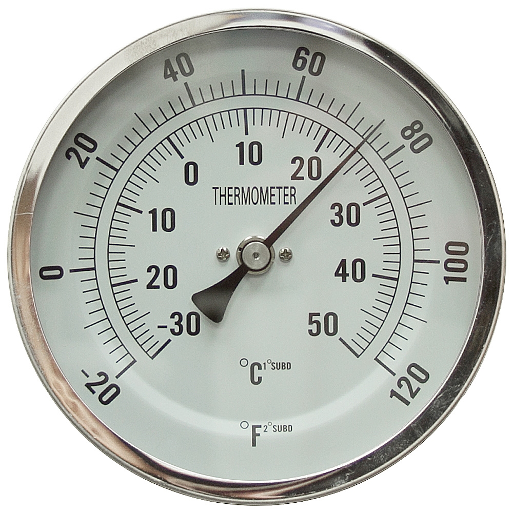 20 to 120 F 5" BM 9" Stem 1NGF1 Thermometer Thermometers