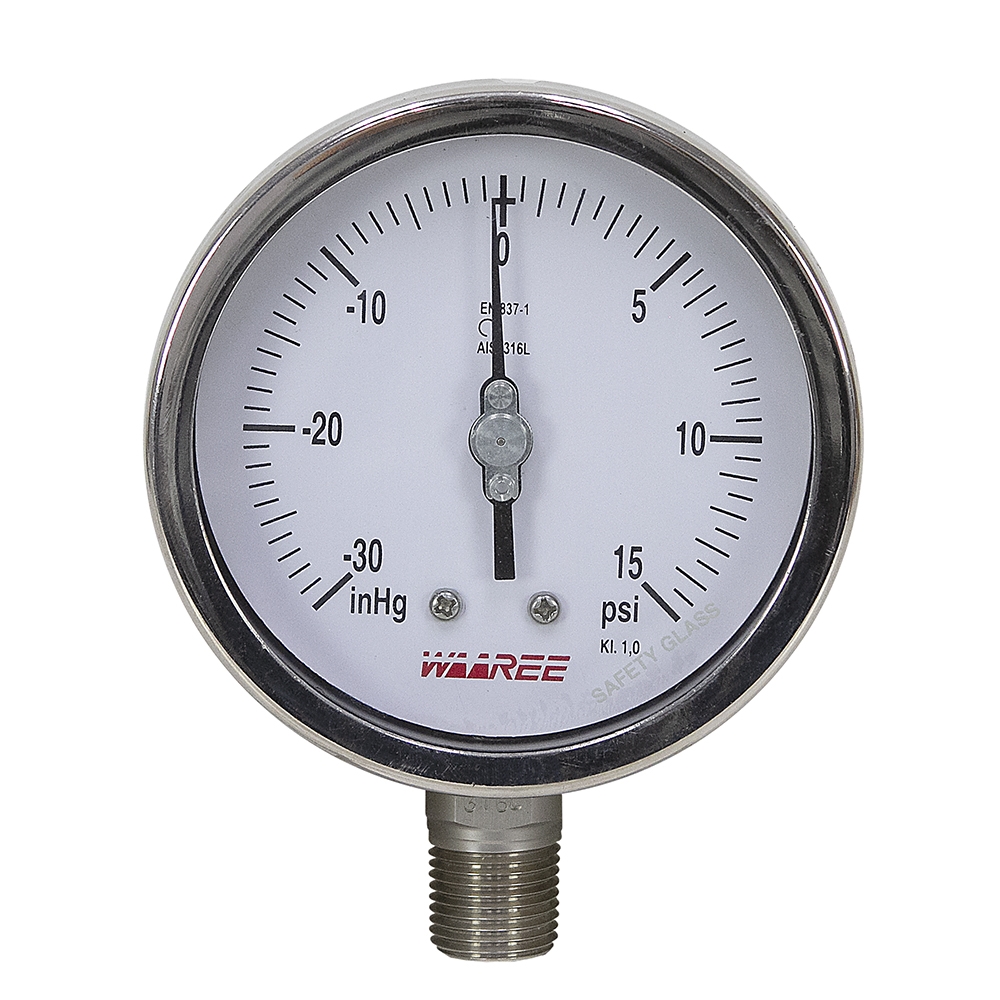 30015 Hg/PSI 4" Vacuum/Pressure Gauge Pressure & Vacuum Gauges