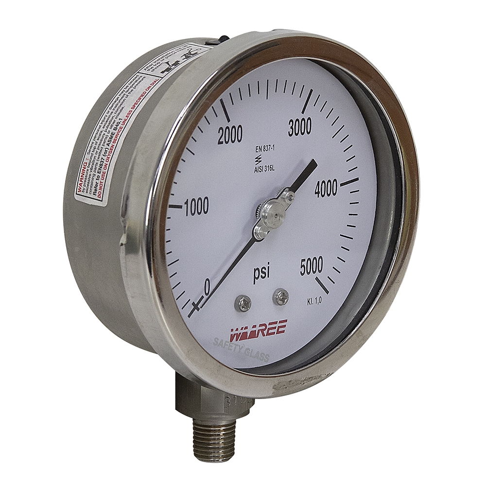 5000 PSI 4" Pressure Gauge Waaree Brands
