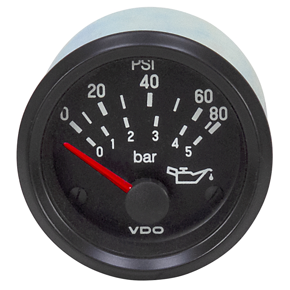 80 PSI 12 Volt DC VDO 350 030 007 Oil Pressure Gauge VDO Brands