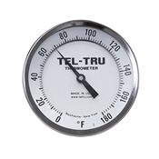0-180 Degree F 5" Face 4" Stem Teltru AA575R Series 42100455 Thermometer