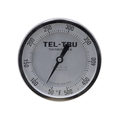 50-500 Degree F 4" Face 9" Stem Teltru AA475R Series 471009 Thermometer